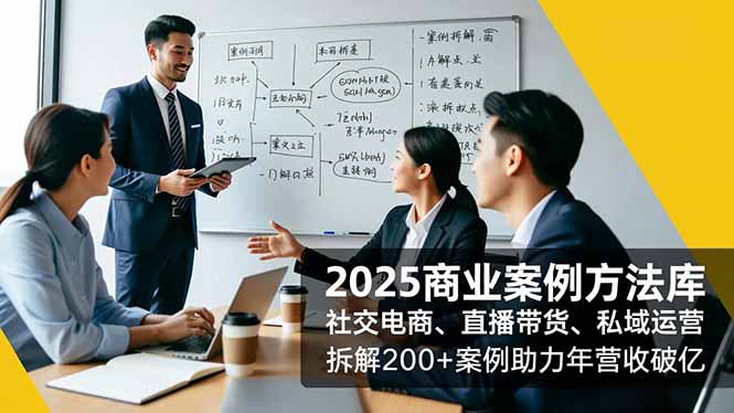 2025商业案例方法库，社交电商、直播带货、私域运营，拆解200+案例助力年营收破亿-小白项目网