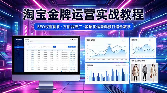（18507期）2026 淘宝金牌运营实战教程，SEO权重优化万相台推广，数据化运营爆款打造全教学-小白项目网