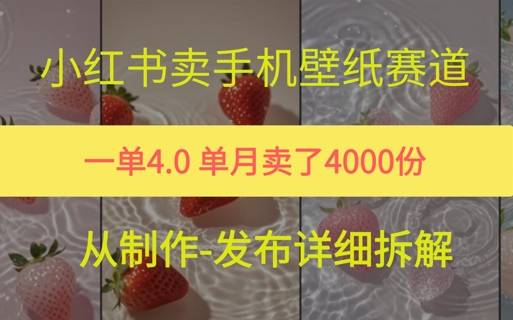 小红薯手机壁纸变现,4块钱一张的图,单月卖了5000份