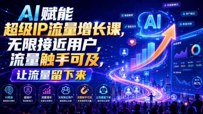 AI赋能超级IP流量增长课，无限接近用户，流量触手可及，让流量留下来-小白项目网