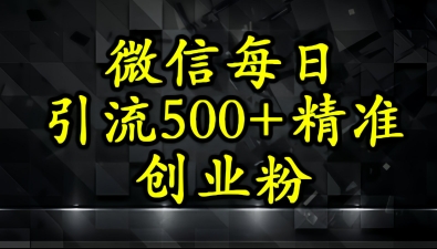 怎么打创业粉？微信小绿书日引流500+精准创业粉实战手册 - 小白项目网-小白项目网