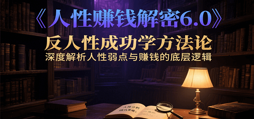 人性赚钱解密6.0，反人性成功学方法论，深度解析人性弱点与赚钱的底层逻辑-小白项目网