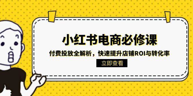 小红书电商必修课：付费投放全解析，快速提升店铺ROI与转化率-小白项目网