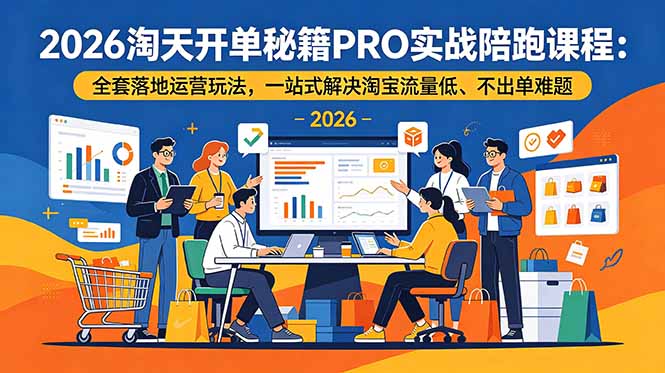 2026淘天开单秘籍PRO实战陪跑课程-更新:全套落地运营玩法,一站式解决淘宝流量低、不出单难题-小白项目网