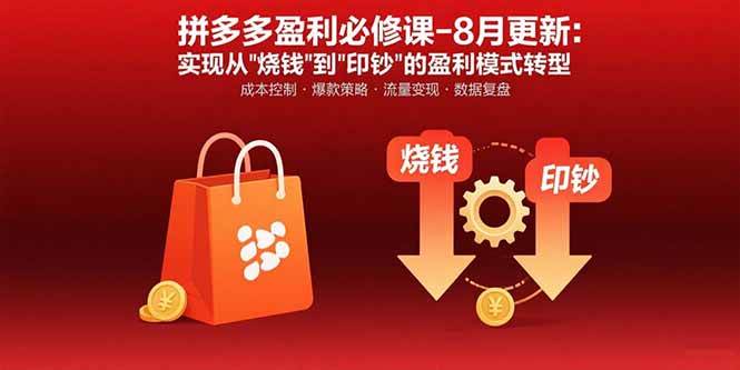 （15771期）拼多多盈利必修课-8月更新：突破运营瓶颈 实现从烧钱到印钞的盈利模式转型-小白项目网