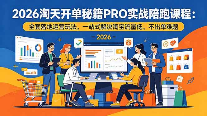 （19579期）2026淘天开单秘籍PRO实战陪跑课程-更新：全套落地运营玩法，一站式解决淘宝流量低、不出单难题-小白项目网