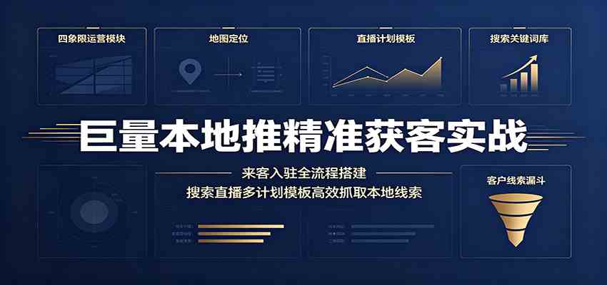 巨量本地推精准获客实战：来客入驻全流程搭建，搜索直播多计划模板高效抓取本地线索-小白项目网