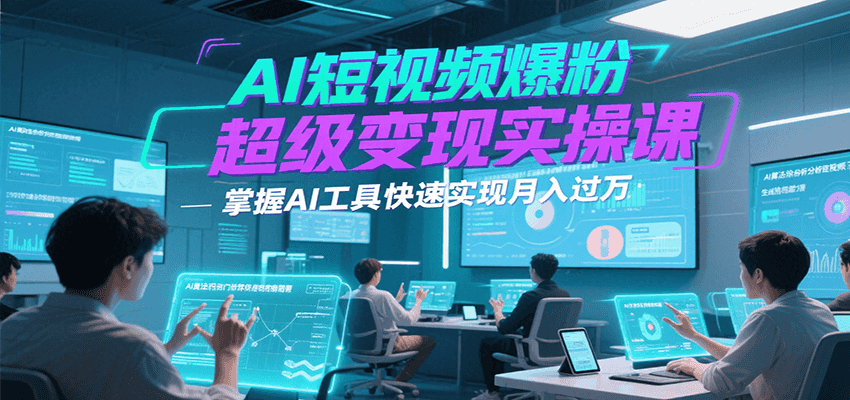 AI短视频爆粉超级变现实操课，掌握AI工具快速实现月入过万-小白项目网