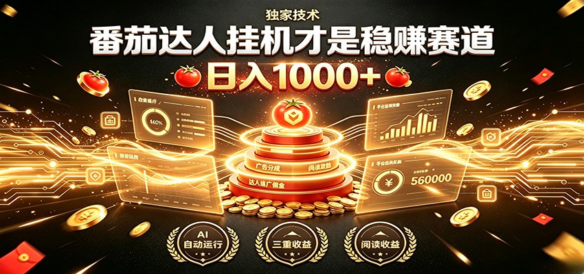 别再瞎找副业！番茄达人挂机才是稳赚赛道 日入1000+-小白项目网