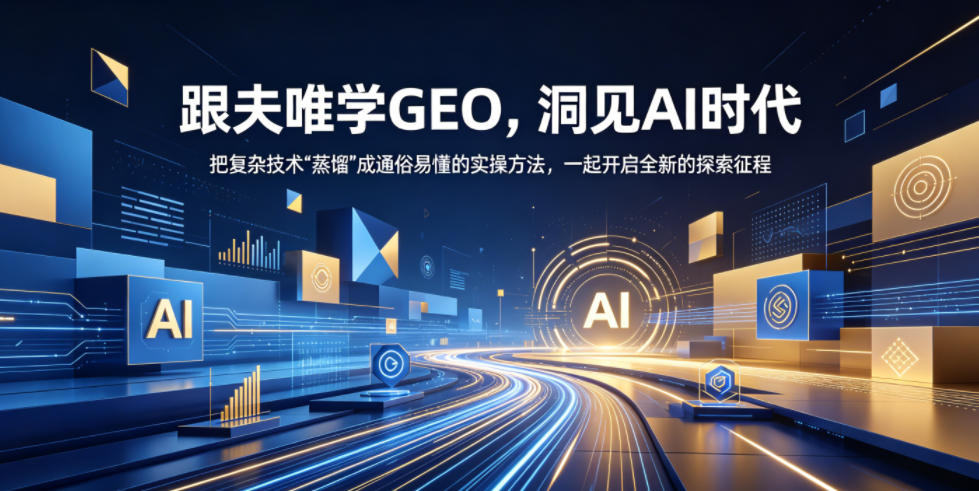 跟夫唯学GEO，洞见AI时代，把复杂技术“蒸馏”成通俗易懂的实操方法，一起开启全新的探索征程-小白项目网