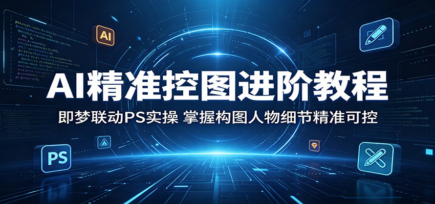 AI精准控图进阶教程：即梦联动PS实操，掌握构图人物细节精准可控-小白项目网