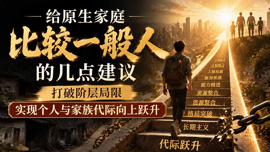 付费文章：给原生家庭比较一般人的几点建议，打破阶层局限，实现个人与家族代际向上跃升-小白项目网