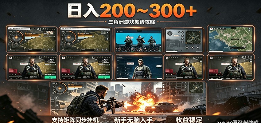 日入200~300+ 三角洲全自动搬砖项目，新手零门槛即可无脑入手-小白项目网