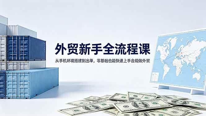 (18481期)外贸新手全流程课:从手机环境搭建到出单,零基础也能快速上手合规做外贸-小白项目网