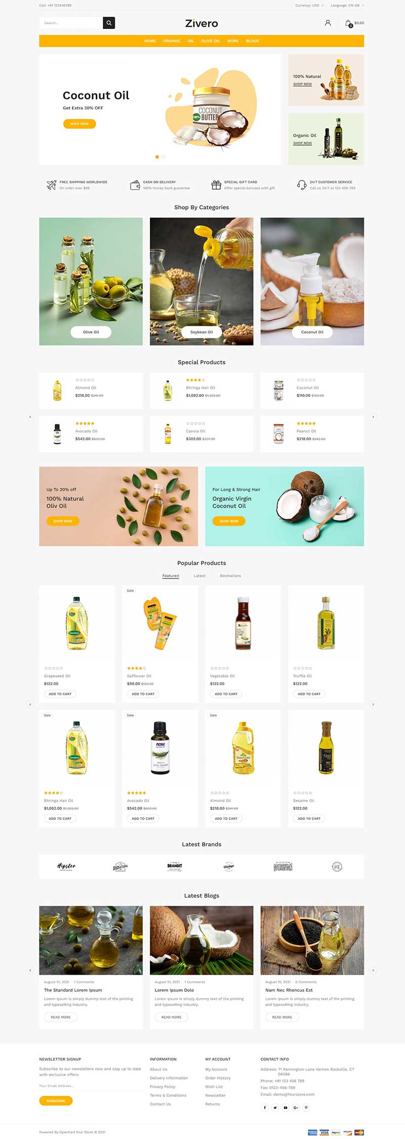 油制品花生油橄榄油豆油商城html网站模板-小白项目网