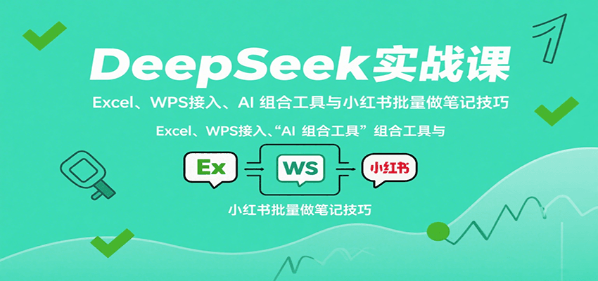 DeepSeek实战课：Excel、WPS接入、AI 组合工具与小红书批量做笔记技巧-小白项目网