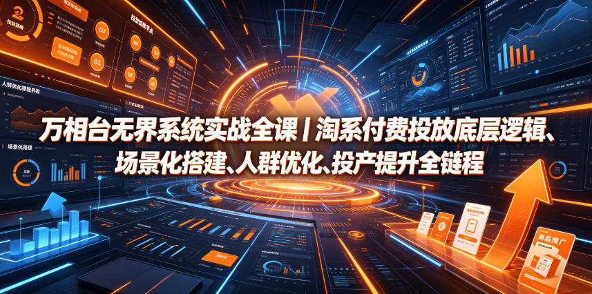 万相台无界系统实战全课｜淘系付费投放底层逻辑、场景化搭建、人群优化、投产提升全链路运营教程-小白项目网