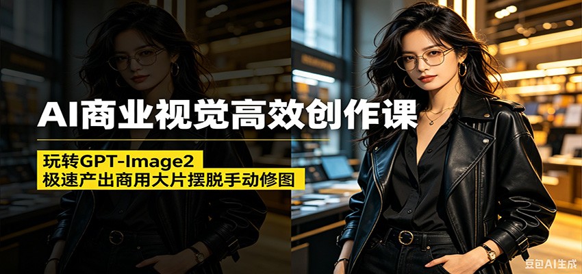 AI商业视觉高效创作课：玩转GPT-Image2，极速产出商用大片摆脱手动修图-小白项目网
