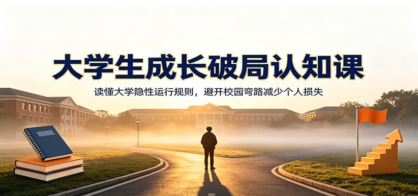 大学生成长破局认知课：读懂大学隐性运行规则，避开校园弯路减少个人损失-小白项目网