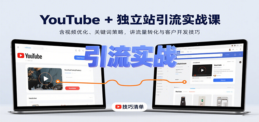 YouTube+独立站引流实战课：含视频优化、关键词策略，讲流量转化与客户开发技巧-小白项目网