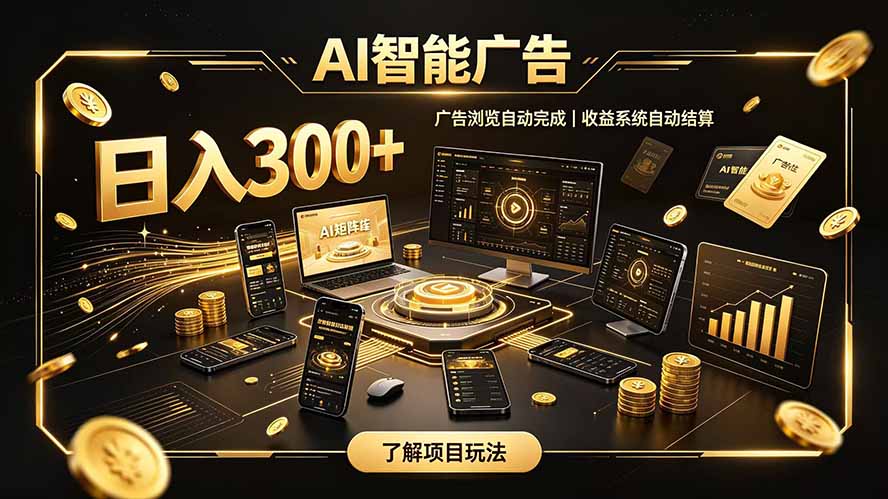 自研 AI 系统｜轻资产起步｜长期稳定收益｜宝妈 上班族轻轻松松日入300+-小白项目网