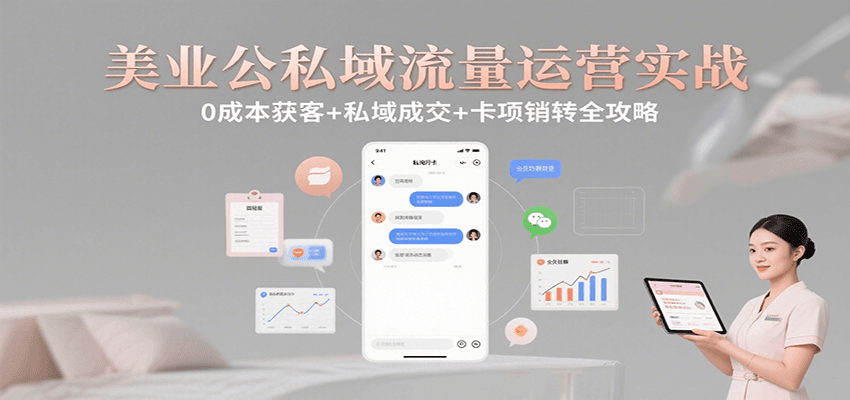 美业公私域流量运营实战：0成本获客+私域成交+卡项销转全攻略-小白项目网