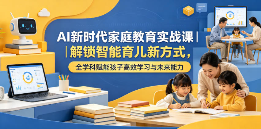 AI新时代家庭教育实战课｜解锁智能育儿新方式，全学科赋能孩子高效学习与未来能力-小白项目网