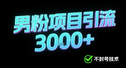 新的安全引流方式可用于男粉项目，不会封号，收益可观 - 小白项目网-小白项目网
