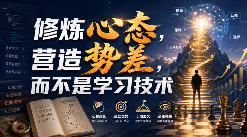 付费文章：修炼心态，营造势差，而不是学习技术-小白项目网