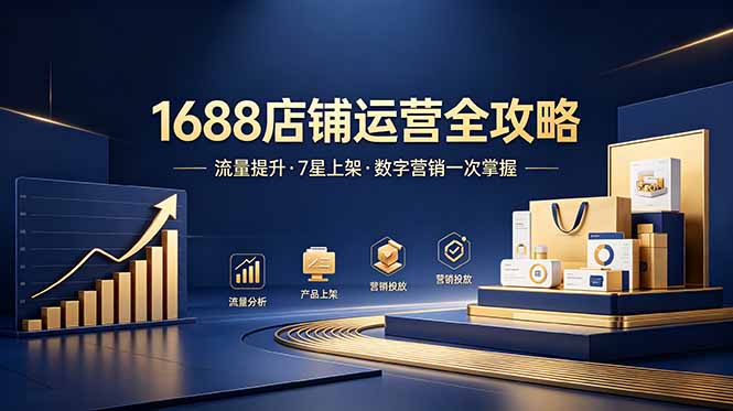 1688店铺没流量？产品上架不到7星？数字营销不会投？全套运营技能一次学(更新6月-小白项目网