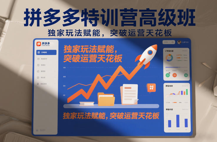 拼多多特训营高阶班，独家玩法赋能，突破运营天花板（更新260804）-小白项目网