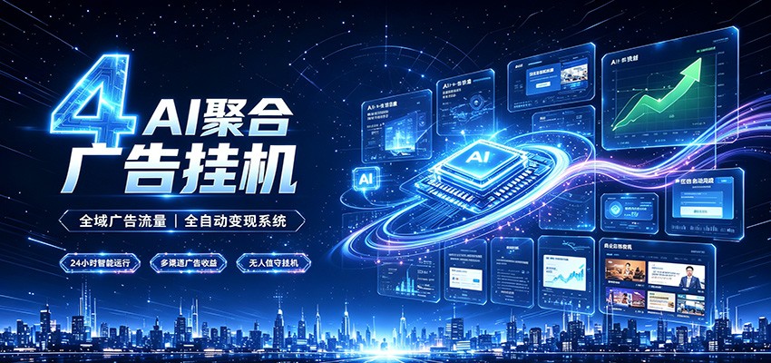 全域广告流量聚合，AI无人挂机稳赚佣金，打造长期稳定被动收入副业-小白项目网