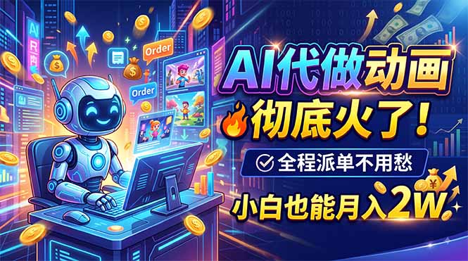 AI代做动画，彻底火了！全程派单不用愁，小白也能月入2W-小白项目网