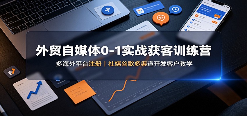 外贸自媒体0-1实战获客训练营：多海外平台注册，社媒谷歌多渠道开发客户教学-小白项目网