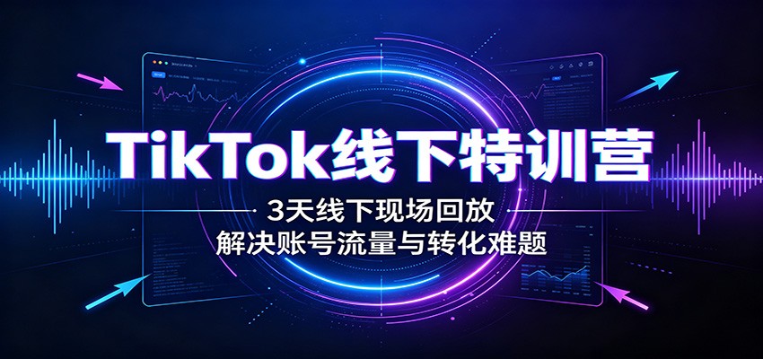 TikTok线下特训营：3天线下现场回放，解决账号流量与转化难题-小白项目网