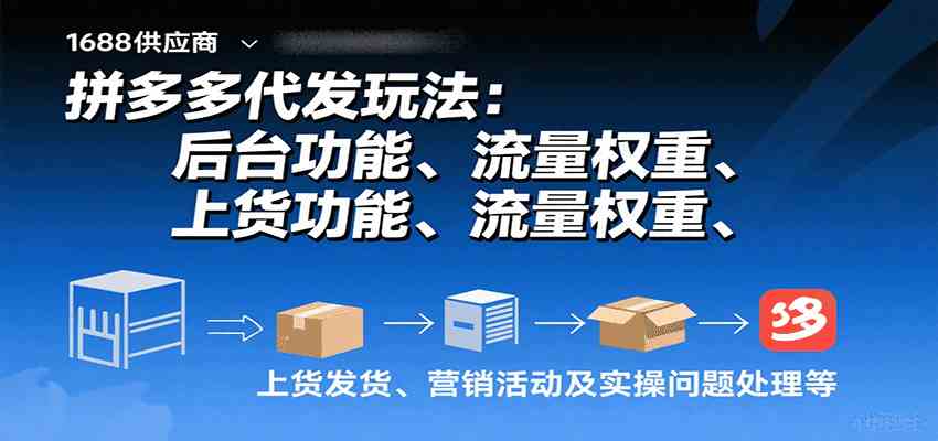 拼多多代发玩法：后台功能、流量权重、上货发货、营销活动及实操问题处理等-小白项目网