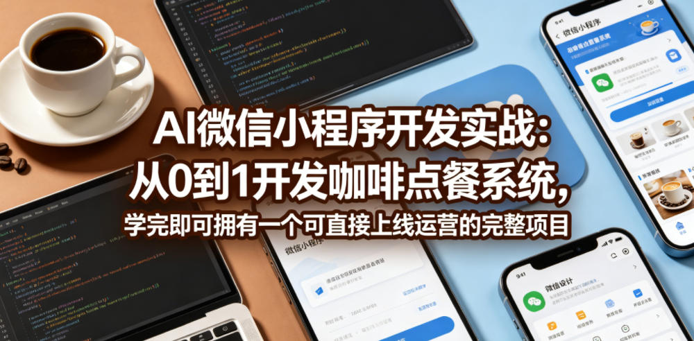AI微信小程序开发实战：从0到1开发咖啡点餐系统，学完即可拥有一个可直接上线运营的完整项目-小白项目网