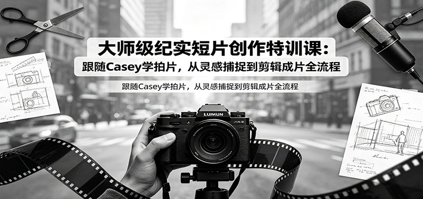 大师级纪实短片创作特训课:跟随Casey学拍片,从灵感捕捉到剪辑成片全流程-小白项目网