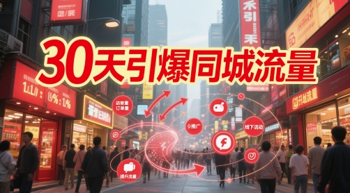 30天引爆同城流量：团购篇 认知篇 流量篇 来客篇 达人篇 老板人设IP篇 投流篇 - 小白项目网-小白项目网