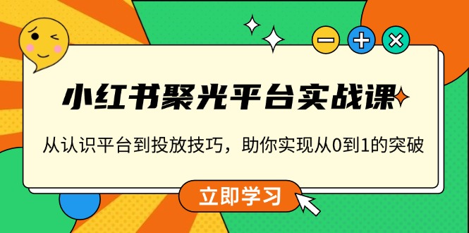 小红书 聚光平台实战课，从认识平台到投放技巧，助你实现从0到1的突破-小白项目网