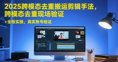 2025跨模态去重搬运剪辑手法，跨模态去重现场验证 +全程实操，真实账号验证-小白项目网