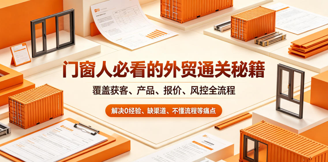 门窗人必看的外贸通关秘籍，块覆盖获客、产品、报价、风控全流程，解决0经验、缺渠道、不懂流程等痛点-小白项目网