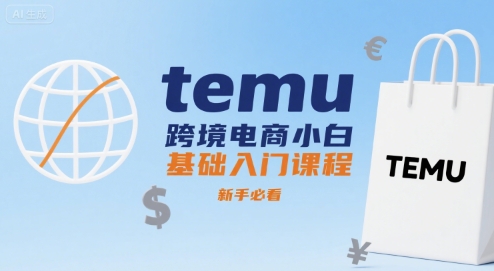 temu跨境电商小白基础入门课程，新手必看-小白项目网