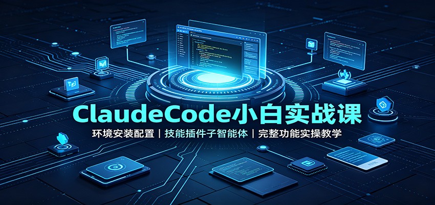 ClaudeCode小白实战课：环境安装配置，技能插件子智能体，完整功能实操教学-小白项目网