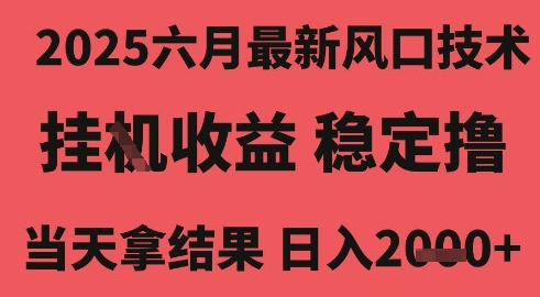 2025六月最新风口技术，无人挂G撸礼物，长期稳定 一个小时收益2k+，小白当天拿结果【揭秘】 - 小白项目网-小白项目网