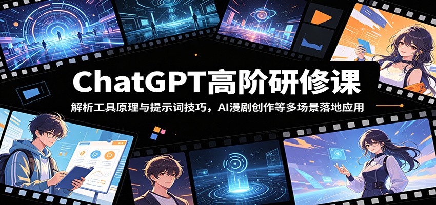 ChatGPT高阶研修课:解析工具原理与提示词技巧,AI漫剧创作等多场景落地应用-小白项目网