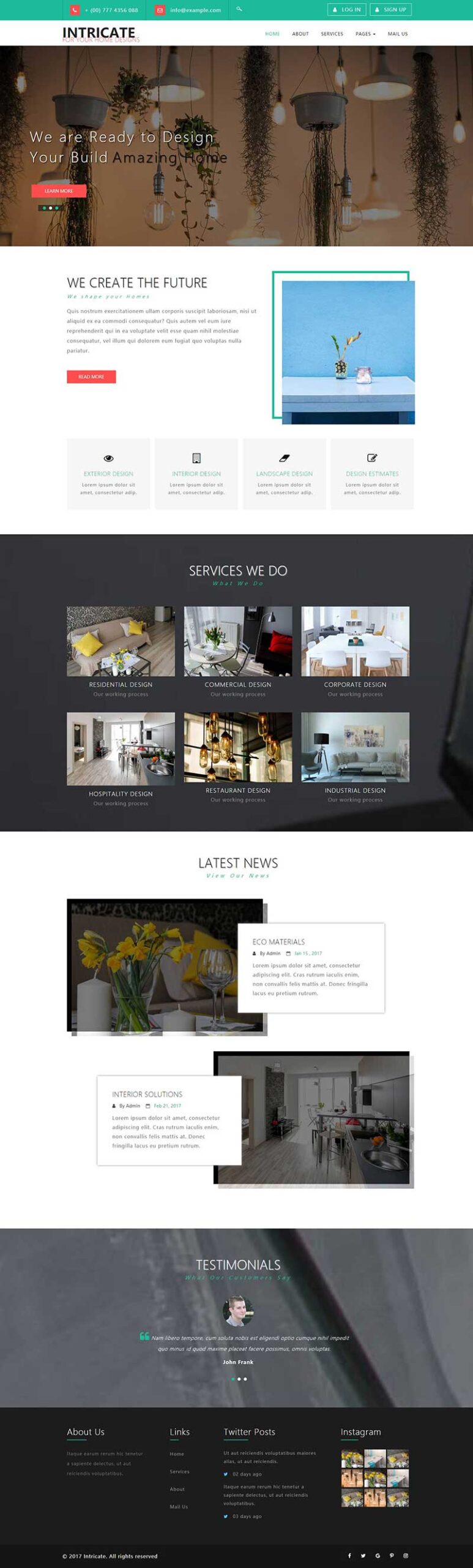 简洁美观家装设计公司html模板-小白项目网