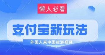 支付宝最新蓝海赛道，搬运外国人来中国旅游视频，制作非常简单，轻松日入几张-小白项目网
