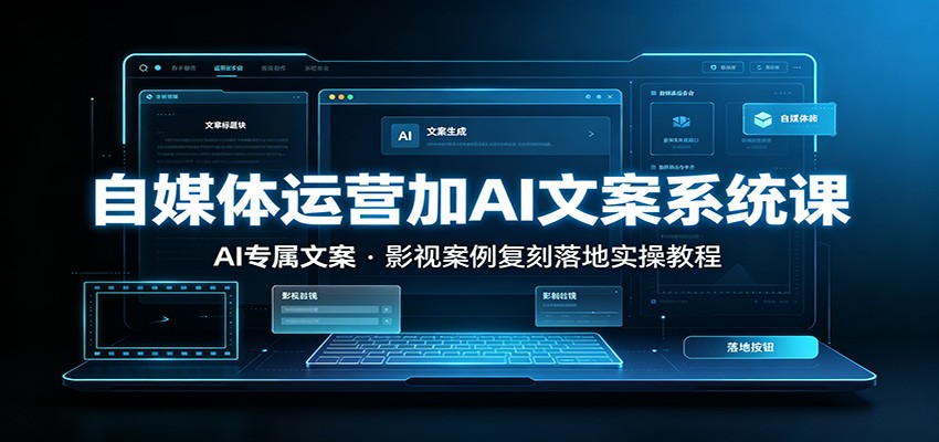 自媒体运营加AI文案系统课：：AI专属文案，影视案例复刻落地实操教程-小白项目网