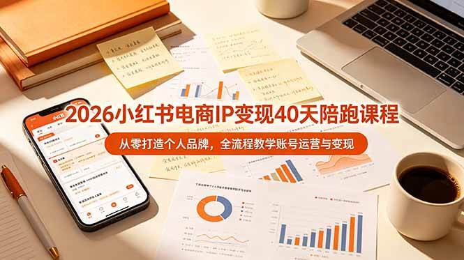 （19103期）2026小红书电商IP变现40天陪跑课程-11期，从零打造个人品牌，全流程教学账号运营与变现-小白项目网